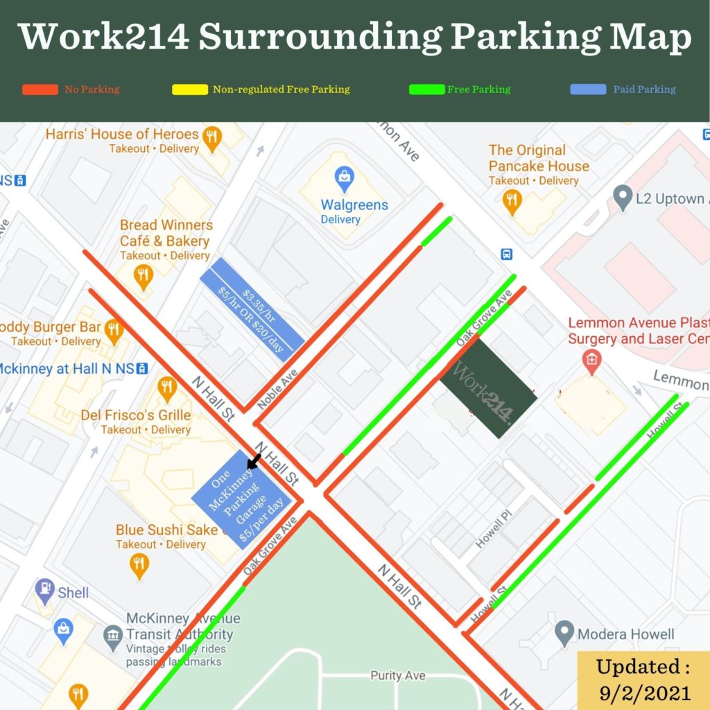 Work214 Parking Map September 2021